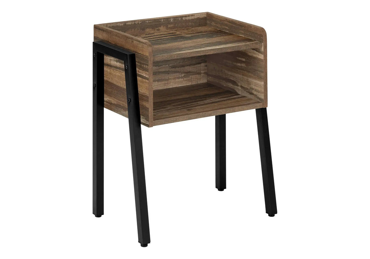 2-Tier Accent Side Table | Rectangular Top | Storage Cubby | Contemporary Design
