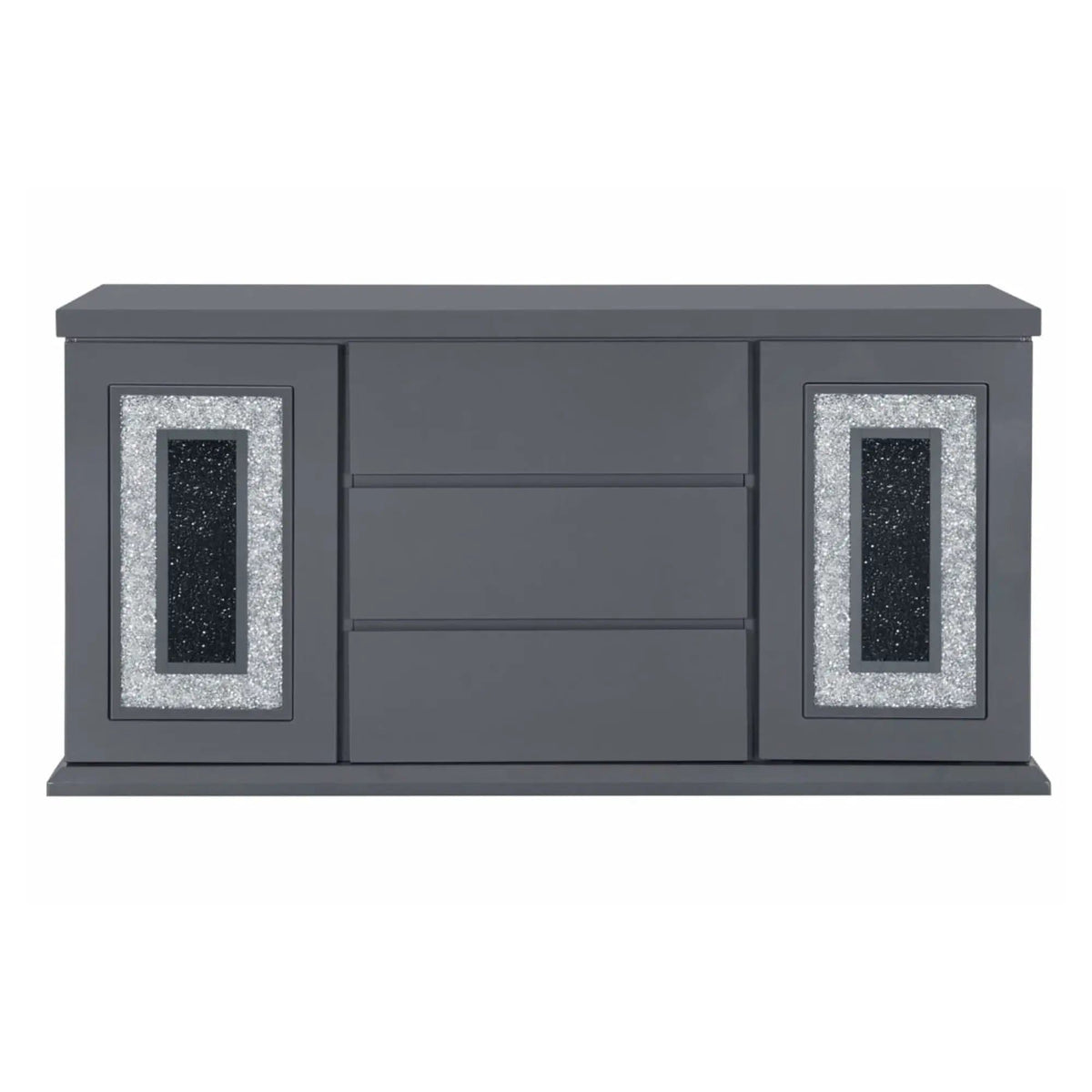 Ariya Buffet With Clear Glass Inlay | 2 Pieces | Glass & Acrylic | Dining Room