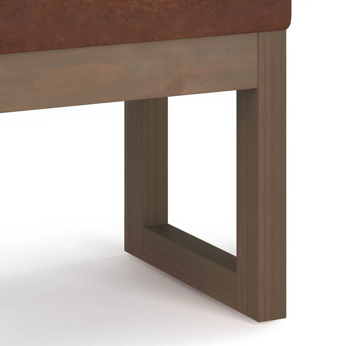 Milltown Upholstered Ottoman Bench | Driftwood Solid Wood Base | Versatile Design | 44.5 Inch Width
