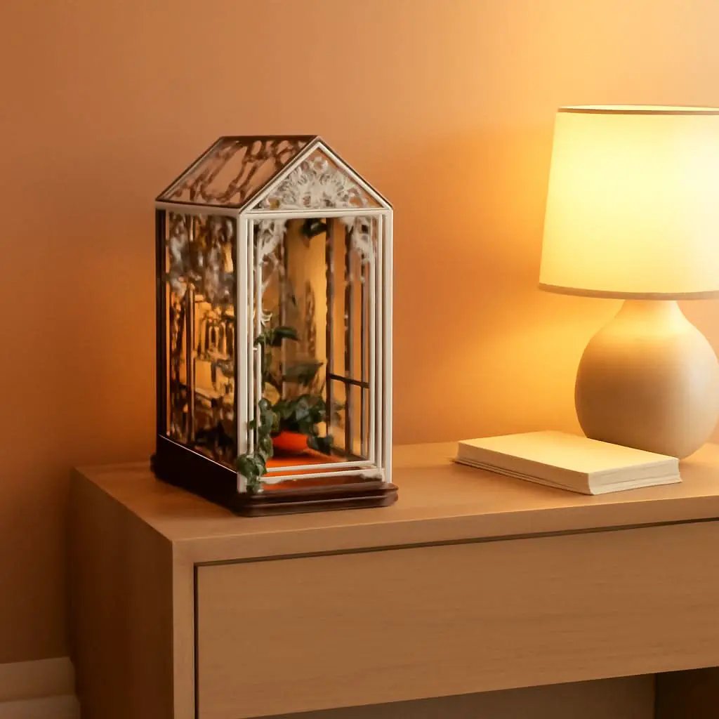 DIY Garden House Book Nook Kit With LED Lights Bookshelf from PriceLows™