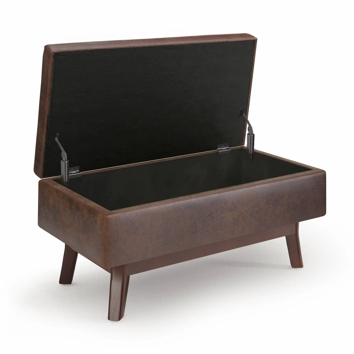 Storage Ottoman | Rectangular Design | Solid Wood Frame | Lift Top