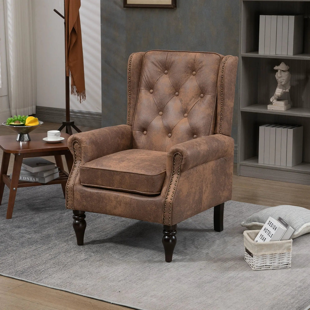 Modern Accent Armchair | Rubber Wood Legs | High Resilience Foam