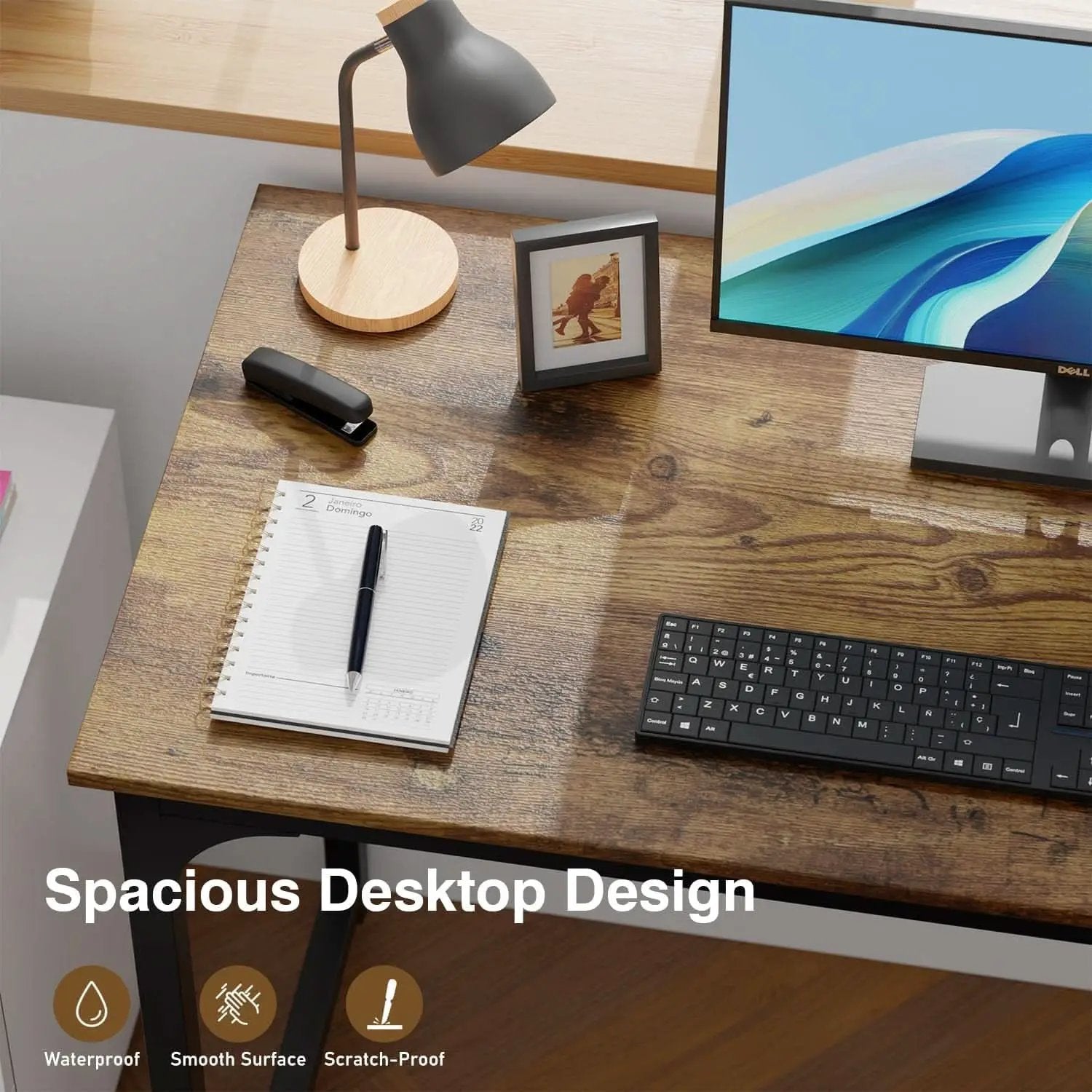 39 Inch Brown Computer Desk Modern Simple Style Home Office from PriceLows™