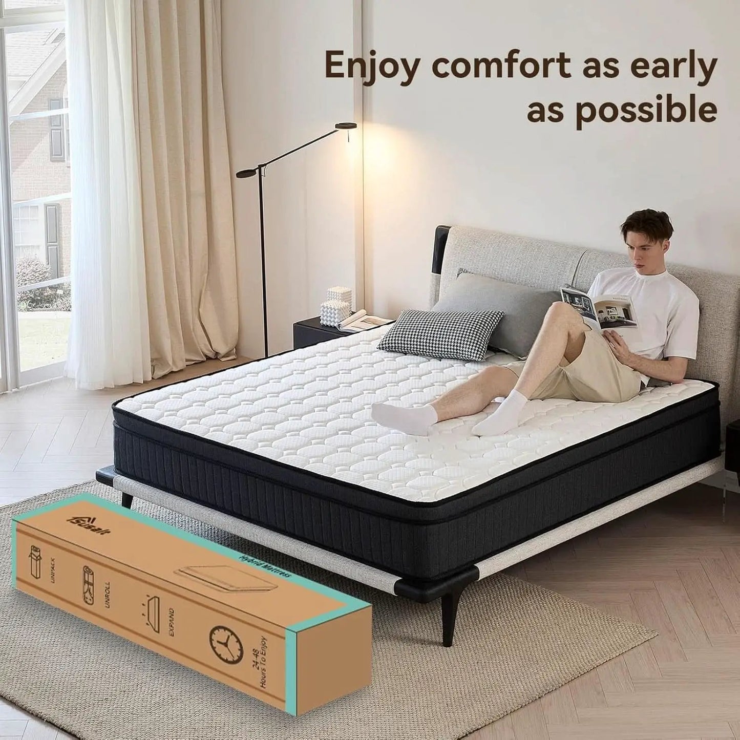 CertiPUR-US Certified 10 Inch Queen Hybrid Memory Foam Mattress from PriceLows™