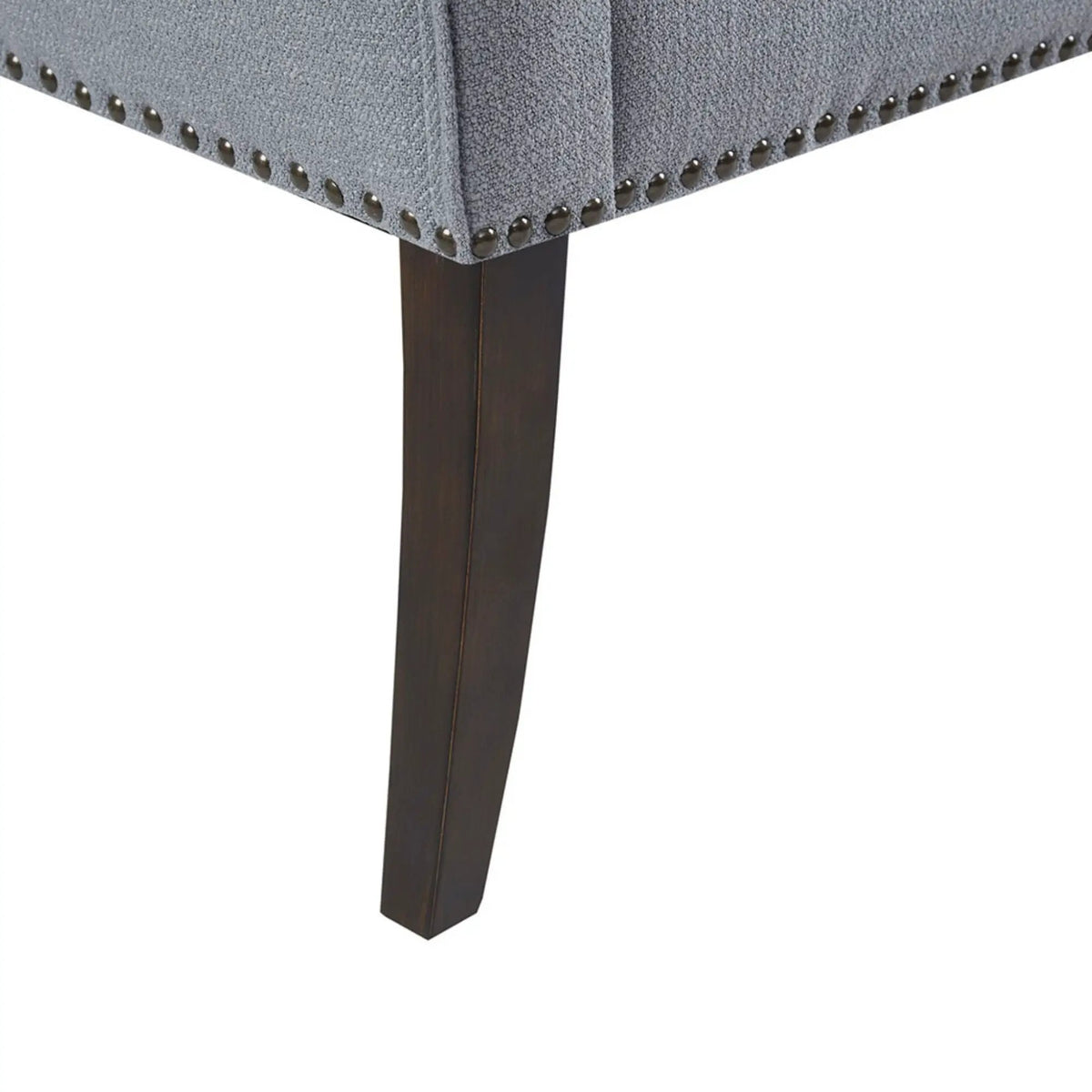 Upholstered Bench | Solid Wood Frame | Low Back And Flared Arms | Nailhead Trim