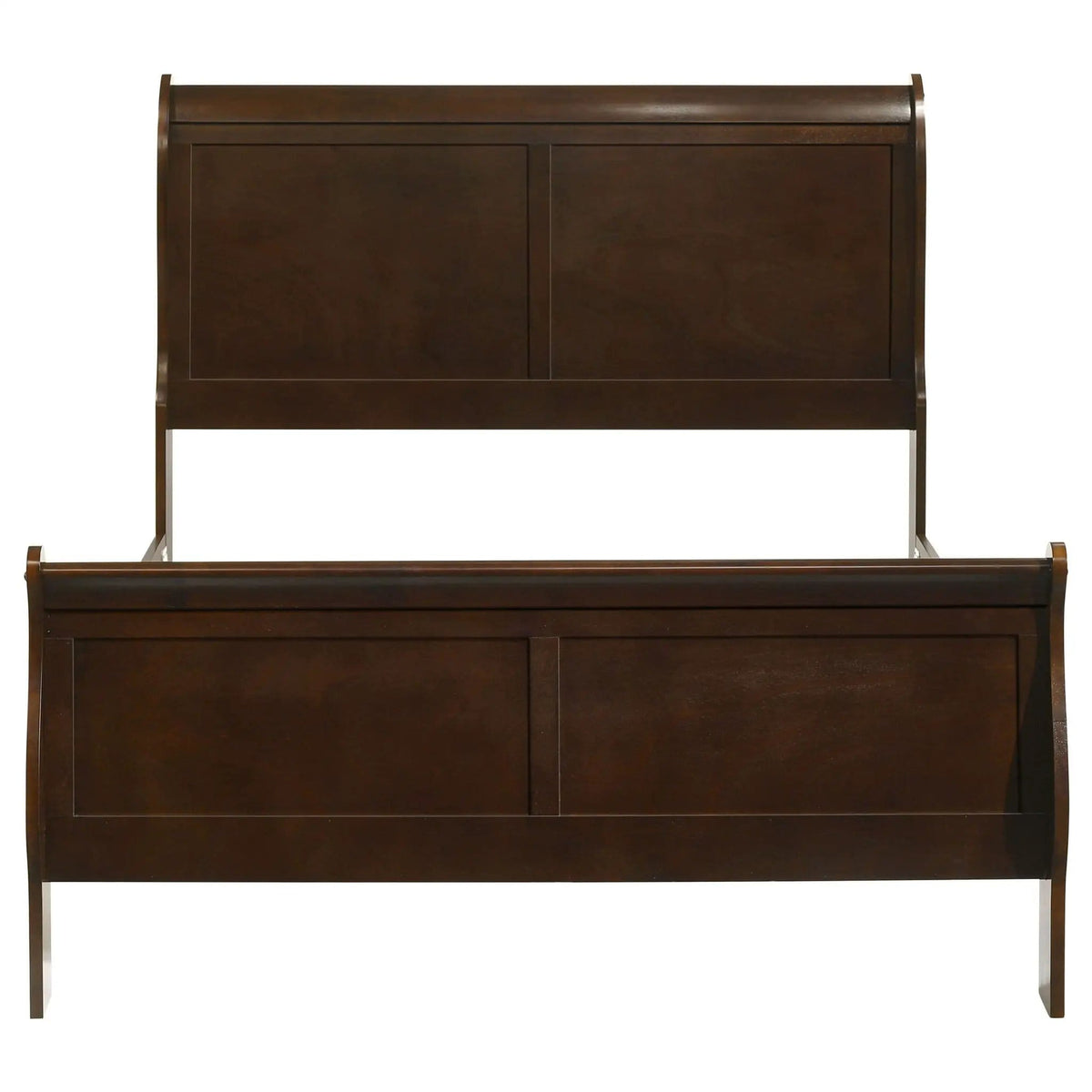 Louis Philippe Wood Full Sleigh Bed | 56.25 x 84.5 x 47.25 in | Wood | Cappuccino