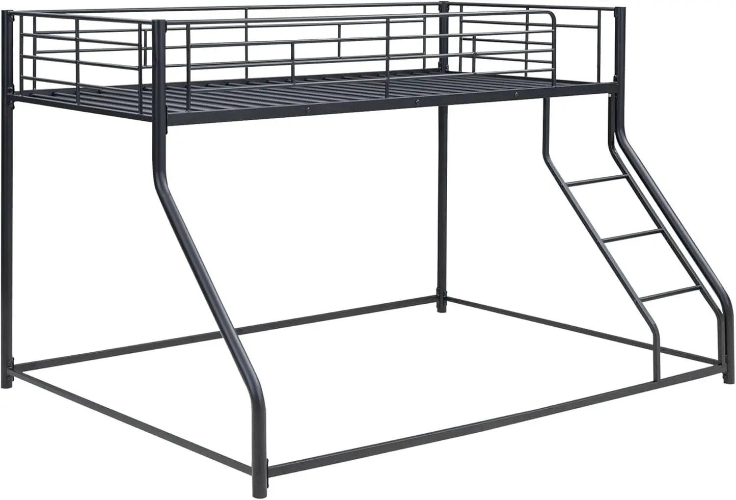 Heavy Duty Twin Over Queen Metal Bunk Bed In Black from PriceLows™