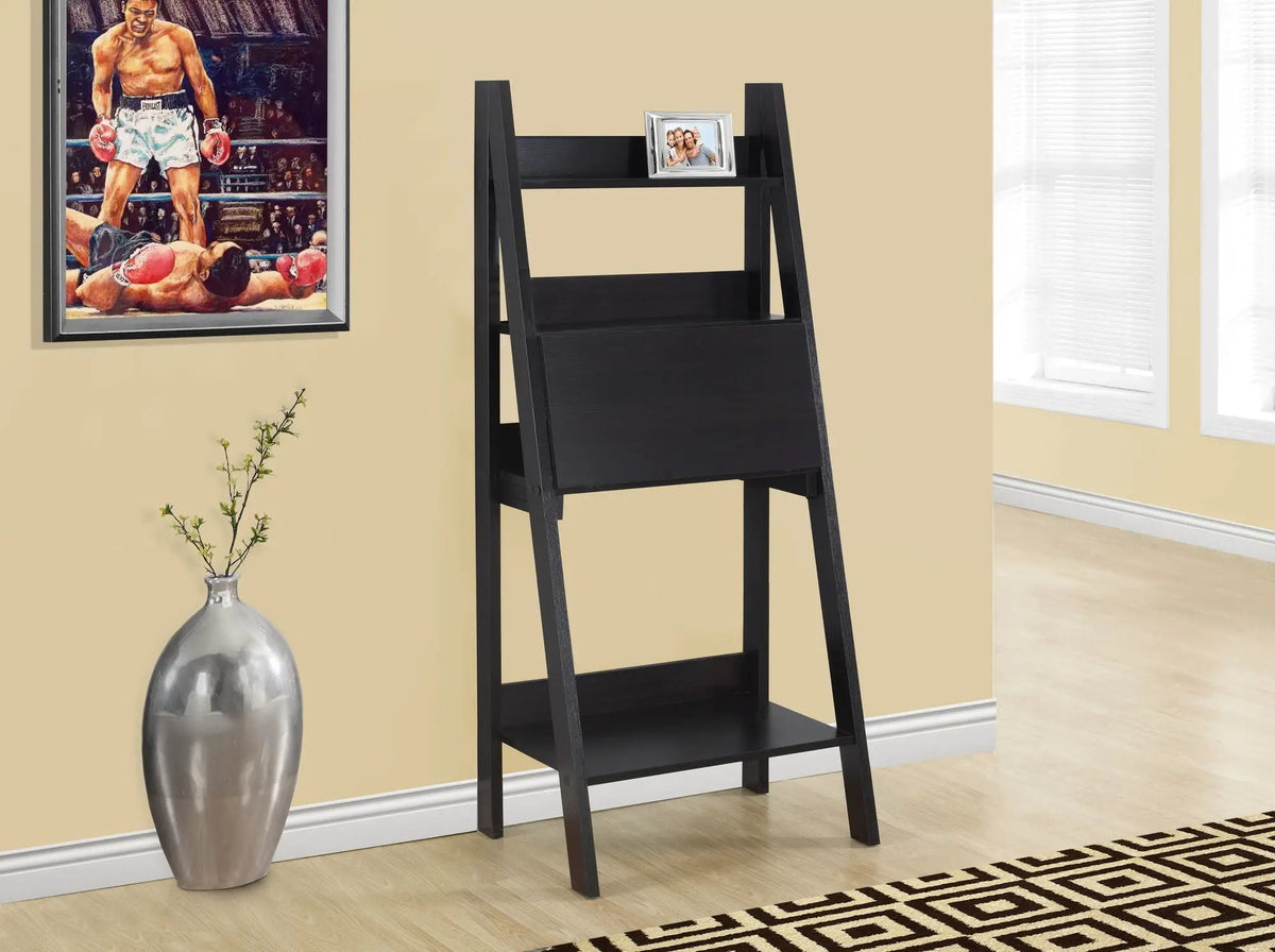 Ladder Style Leaning Desk | 61 Inch Height | Closed Storage Area | Storage Shelves