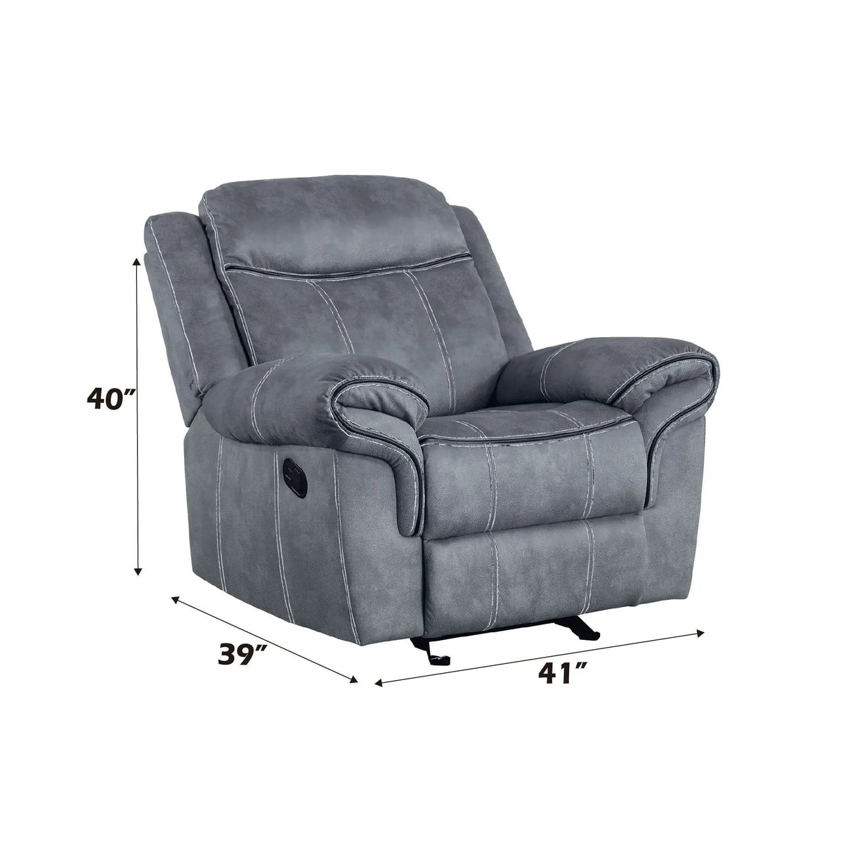 Zubaida Two Tone Glider Recliner Glider Chair | 2 Pieces | Fabric & Metal | Living Room