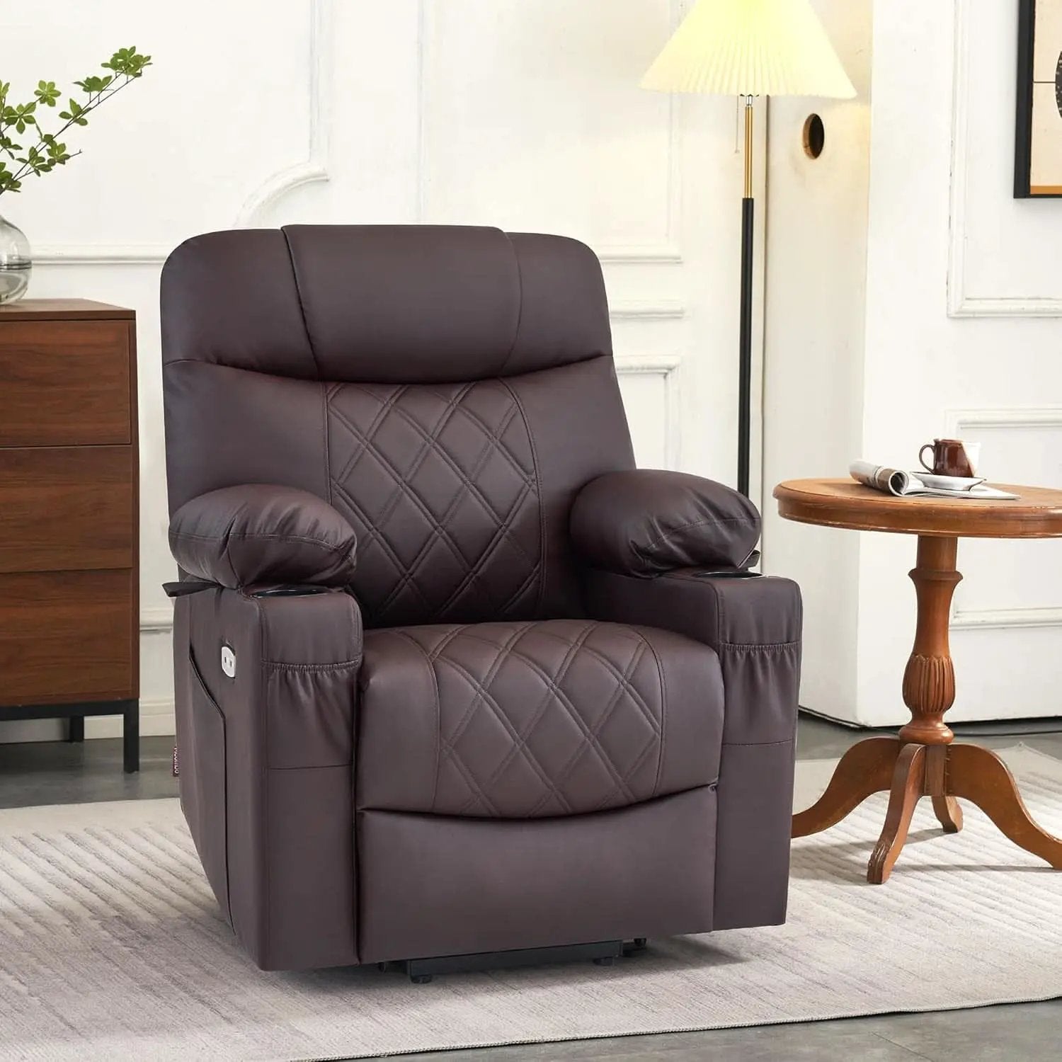 Petite Power Lift Recliner With Massage And Heating from PriceLows™