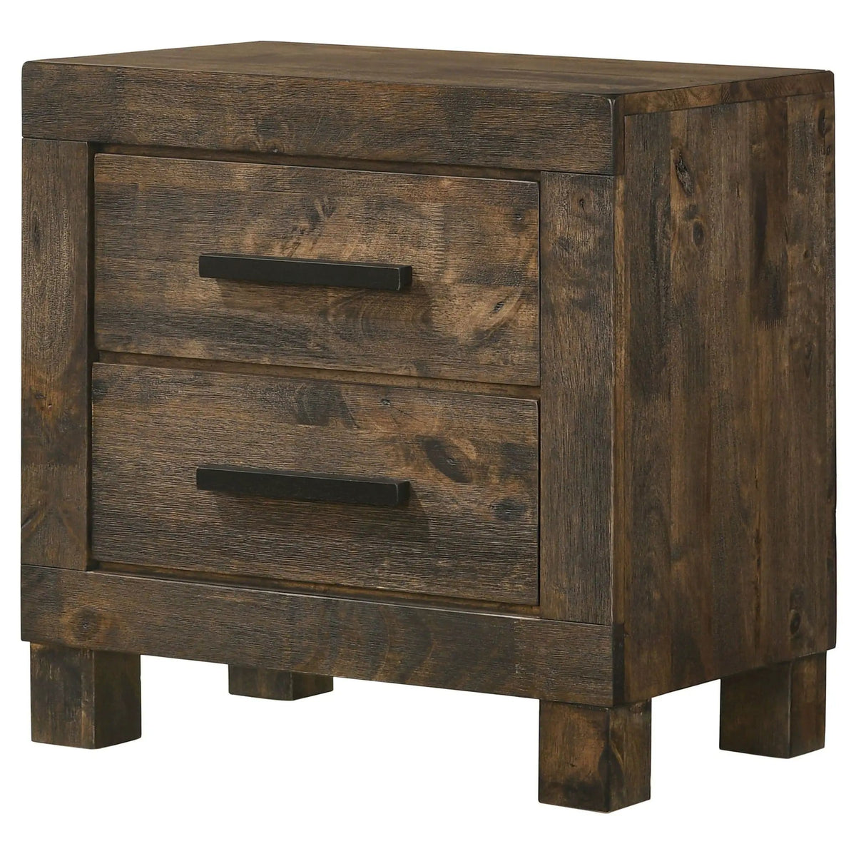 Woodmont 2-drawer Nightstand Rustic Golden | 23.25 x 15.5 x 24.25 in | Wood | Brown