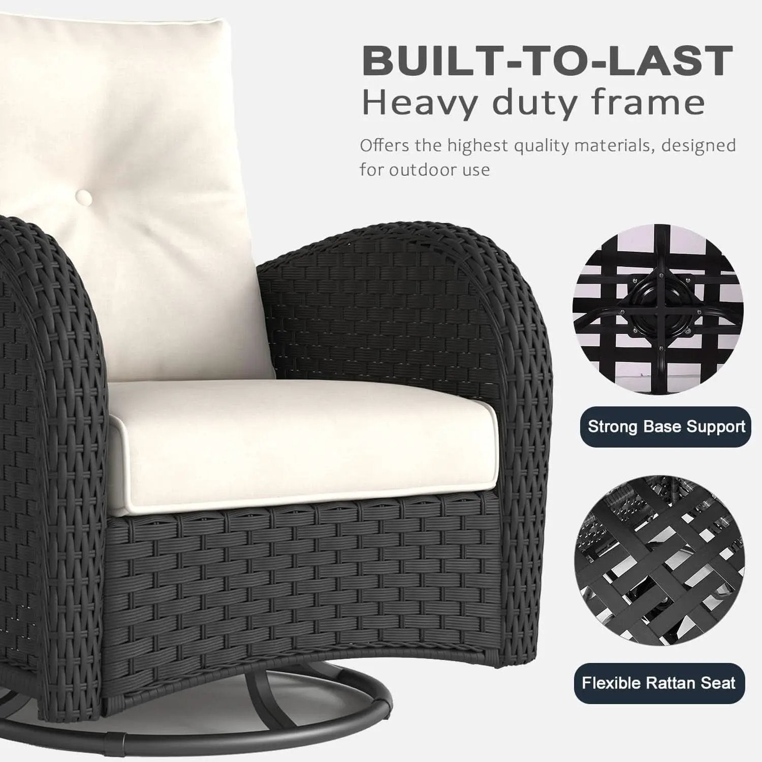 6 Piece Outdoor Patio Furniture Set Sectional Swivel Rocker Chairs from PriceLows™