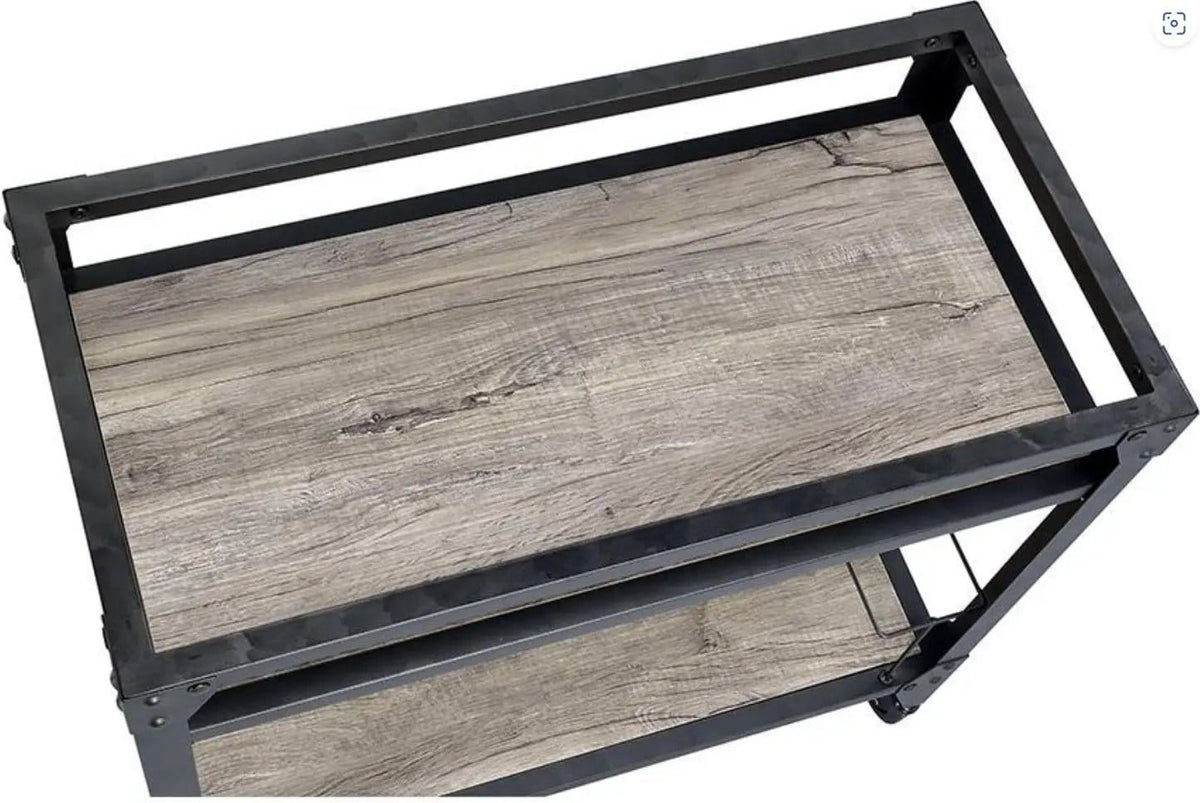 Jorgensen Serving Cart | 16 x 32 x 31 in | Metal & Wood | Charcoal