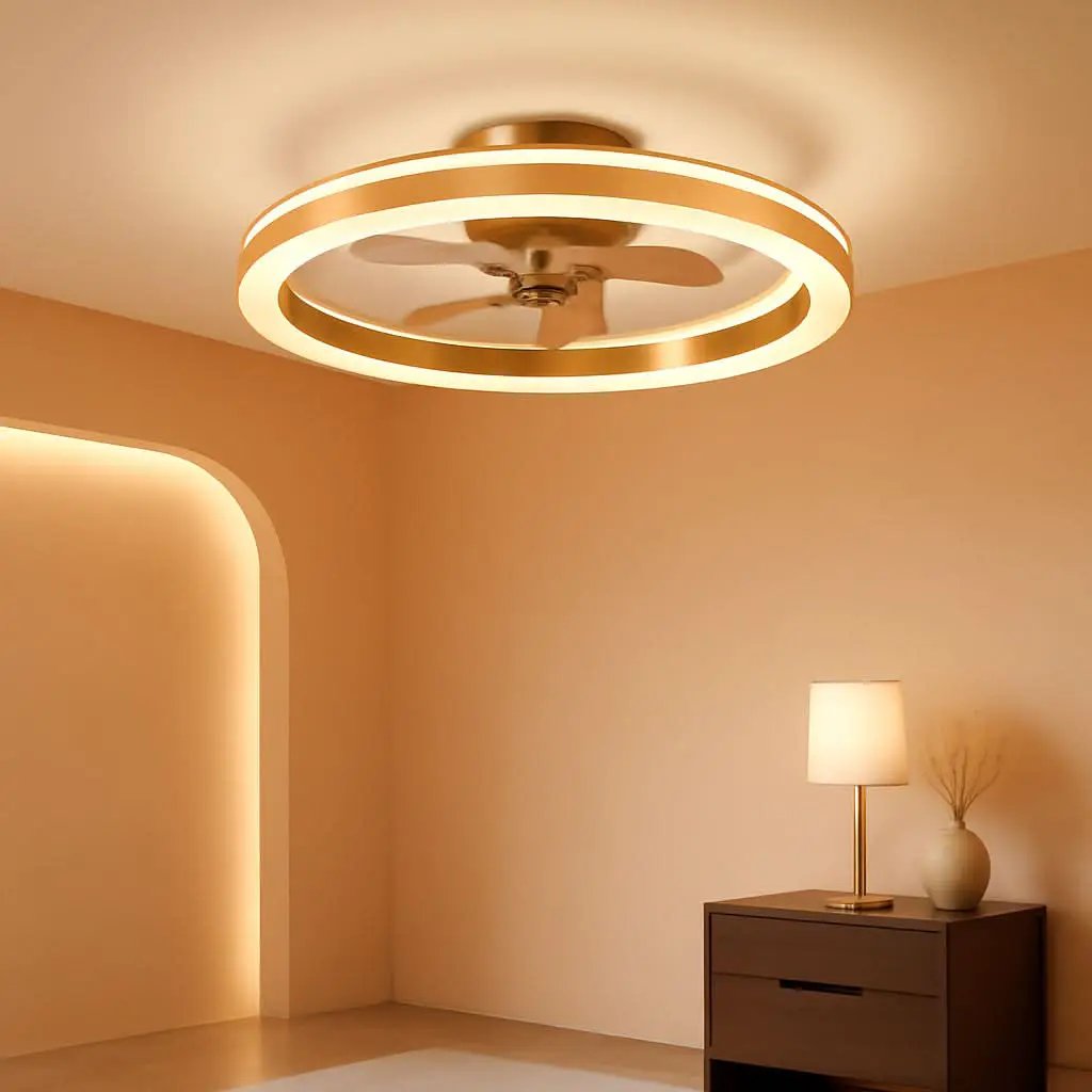 19.7In Low Profile Ceiling Fan With Remote And Dimmable LED from PriceLows™