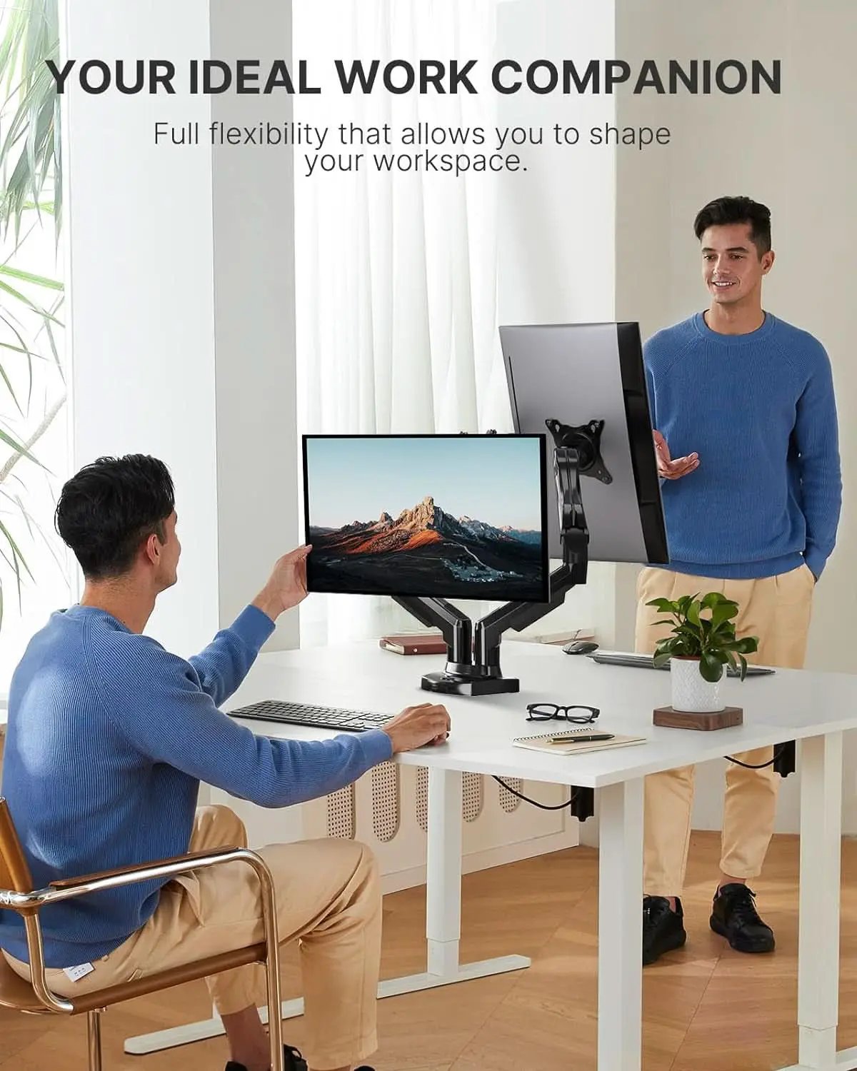 Dual Monitor Stand With 13 To 32 Inch VESA Desk Mount from PriceLows™