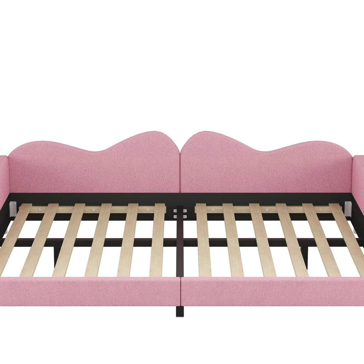 Upholstered Daybed, Sherpa Fabric Sofabed With Cloud-Shaped Backrest | 2 Pieces | Fabric | Bedroom