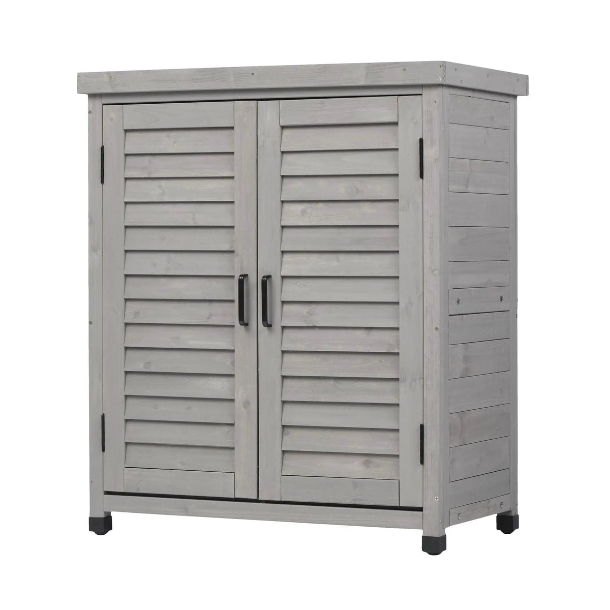 Outdoor Potting Bench | Storage Cabinet | Metal Table Top | Hemlock Wood Construction