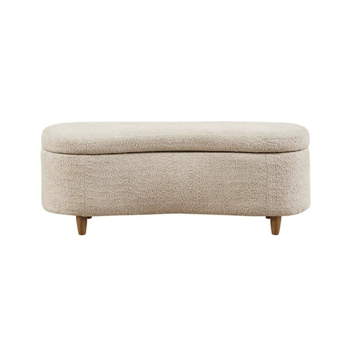 Flip Top Storage Bench | Curved Front Straight Back | Soft Close Hinges | 48 Inch Width
