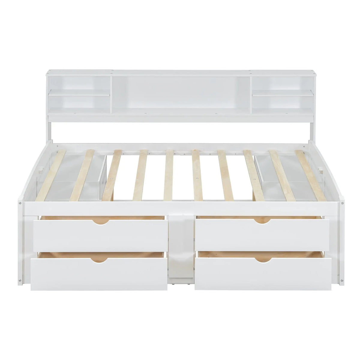 Daybed With Storage | 2 Bedside Cabinets | Upper Shelves | 4 Drawers