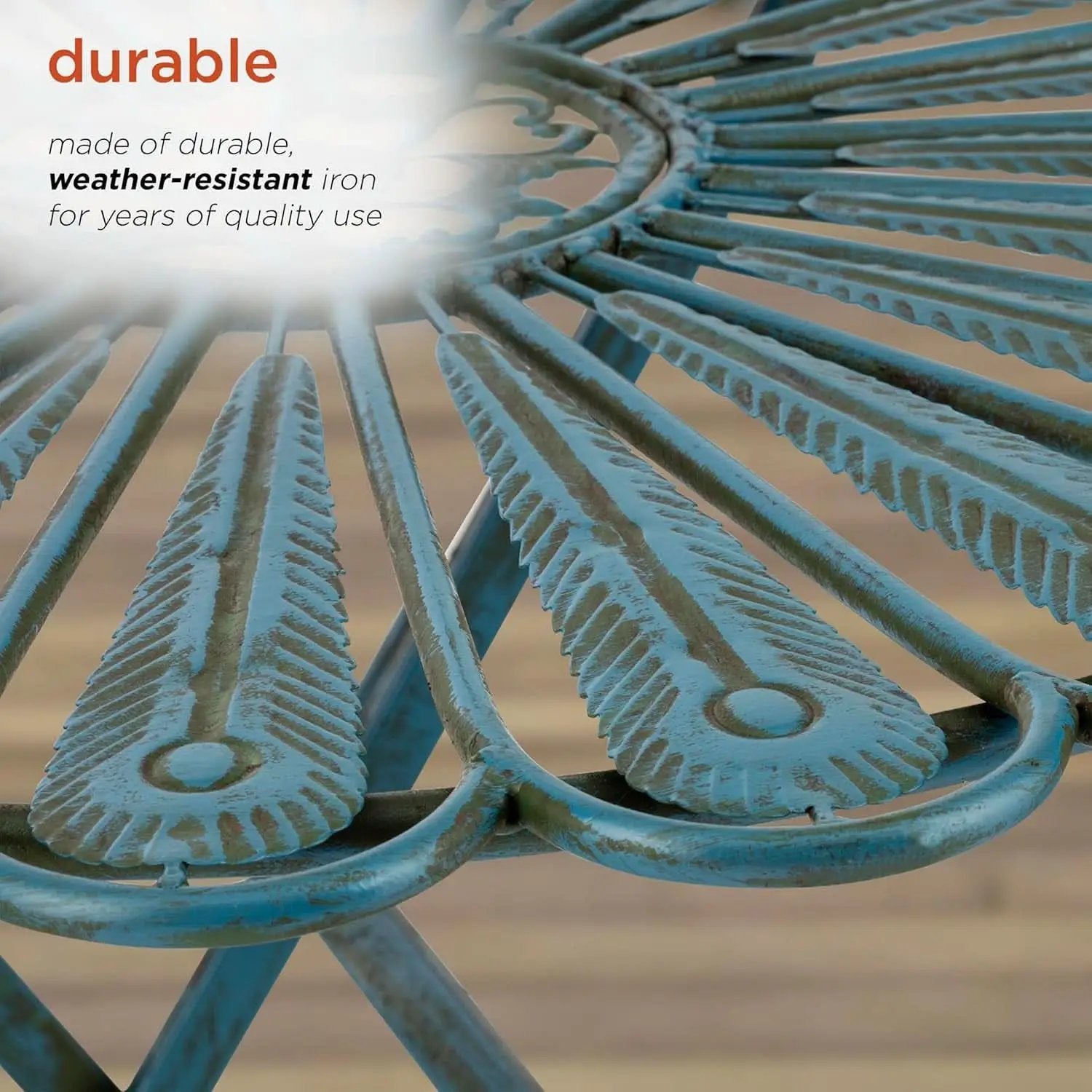 Bistro Set 3 Piece Light Blue Outdoor Patio Furniture from PriceLows™
