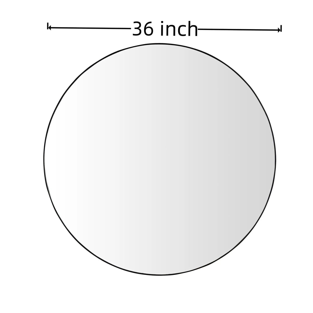 Wall Circular Framed Vanity Mirror For Bathroom, Living Room Decor - | 36 x 36 x 0.75 in | Metal & Aluminum | Black