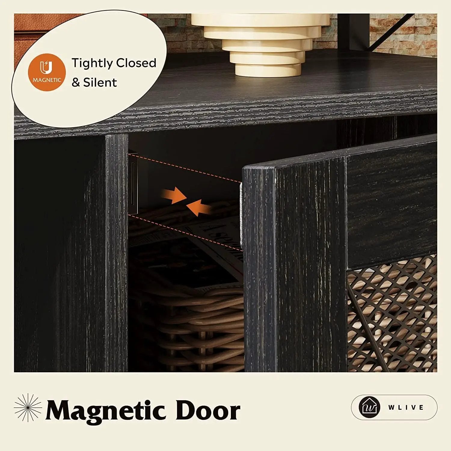 55 Inch TV Stand With Storage Console Industrial Farmhouse from PriceLows™