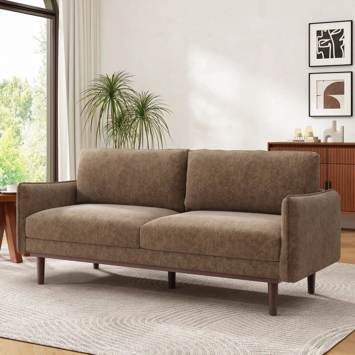 Loveseat Sofa With Spacious Seating | 2 Pieces | Fabric & Wood | Living Room