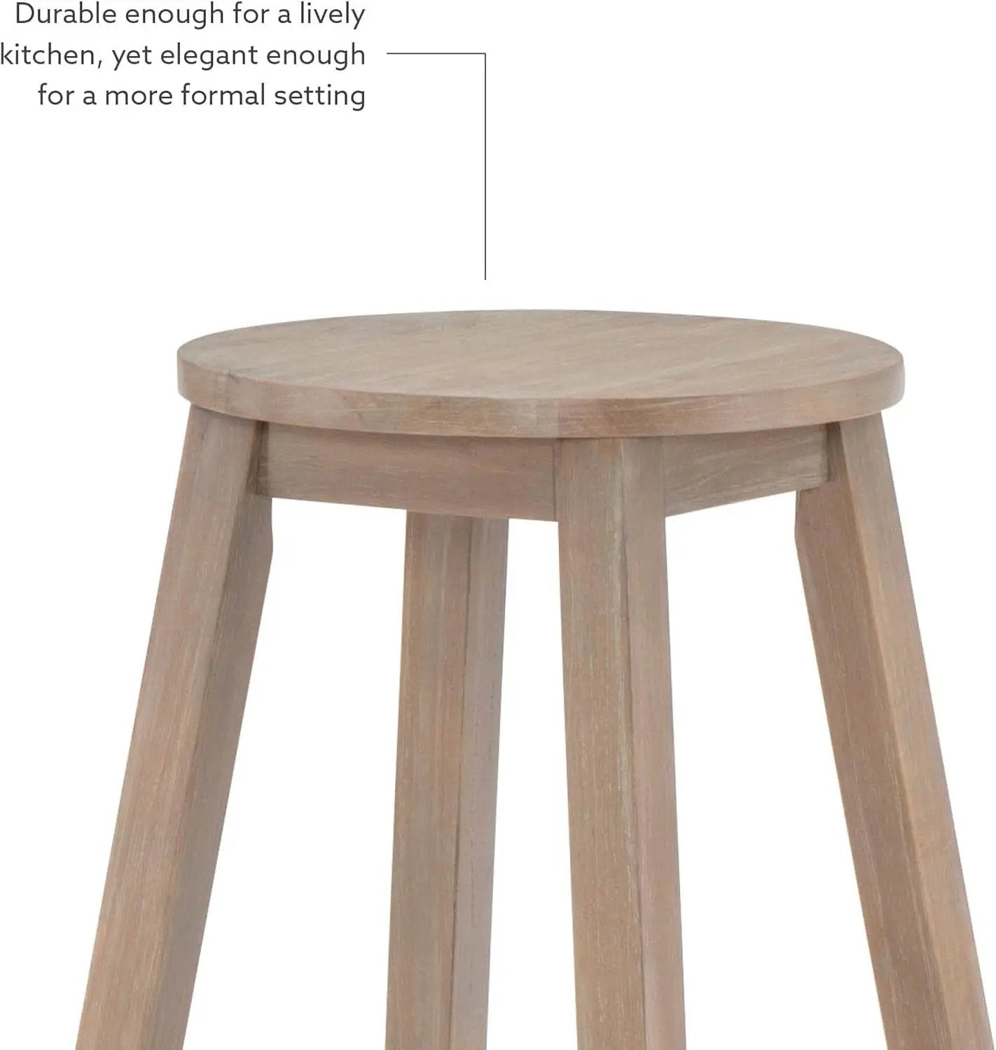 Zeke Grey Wash 24 Inch Counter Stool Round Seat Modern from PriceLows™