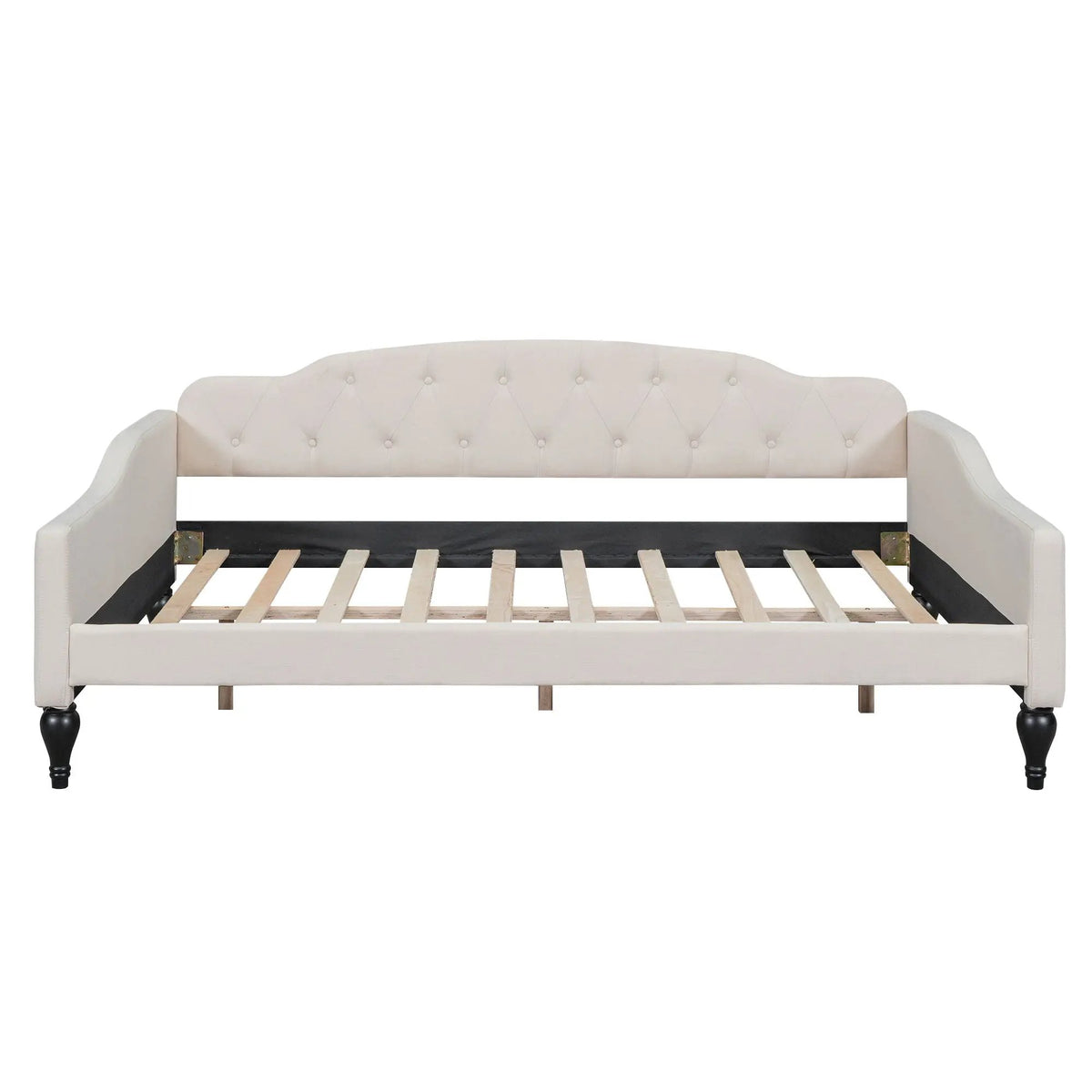 Upholstered Tufted Daybed | Full Size | Solid Wood Frame
