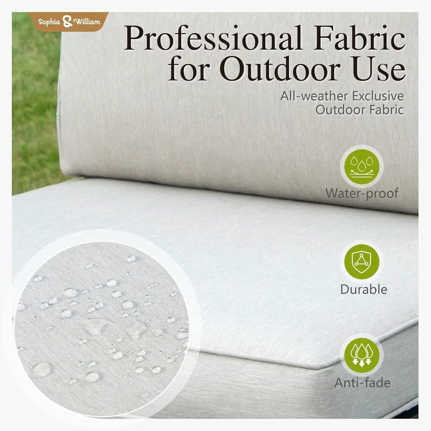 Outdoor Metal Sectional Sofa Set Cushioned 2 Single Sofas from PriceLows™