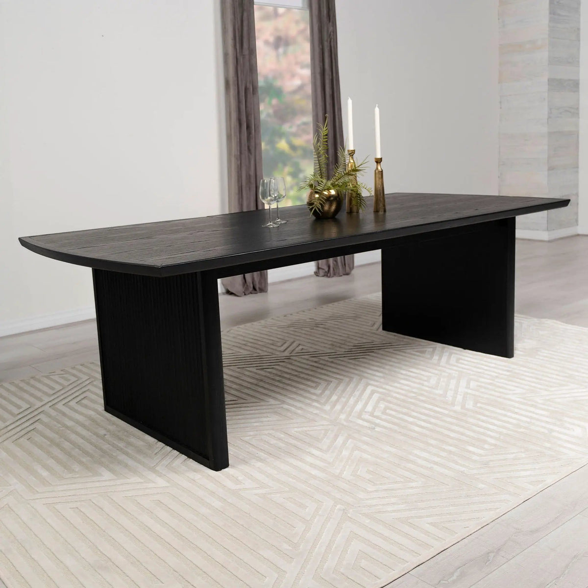 Brookmead 100-inch Extension Leaf Dining Table | 82 x 44 x 30.25 in | Wood | Black