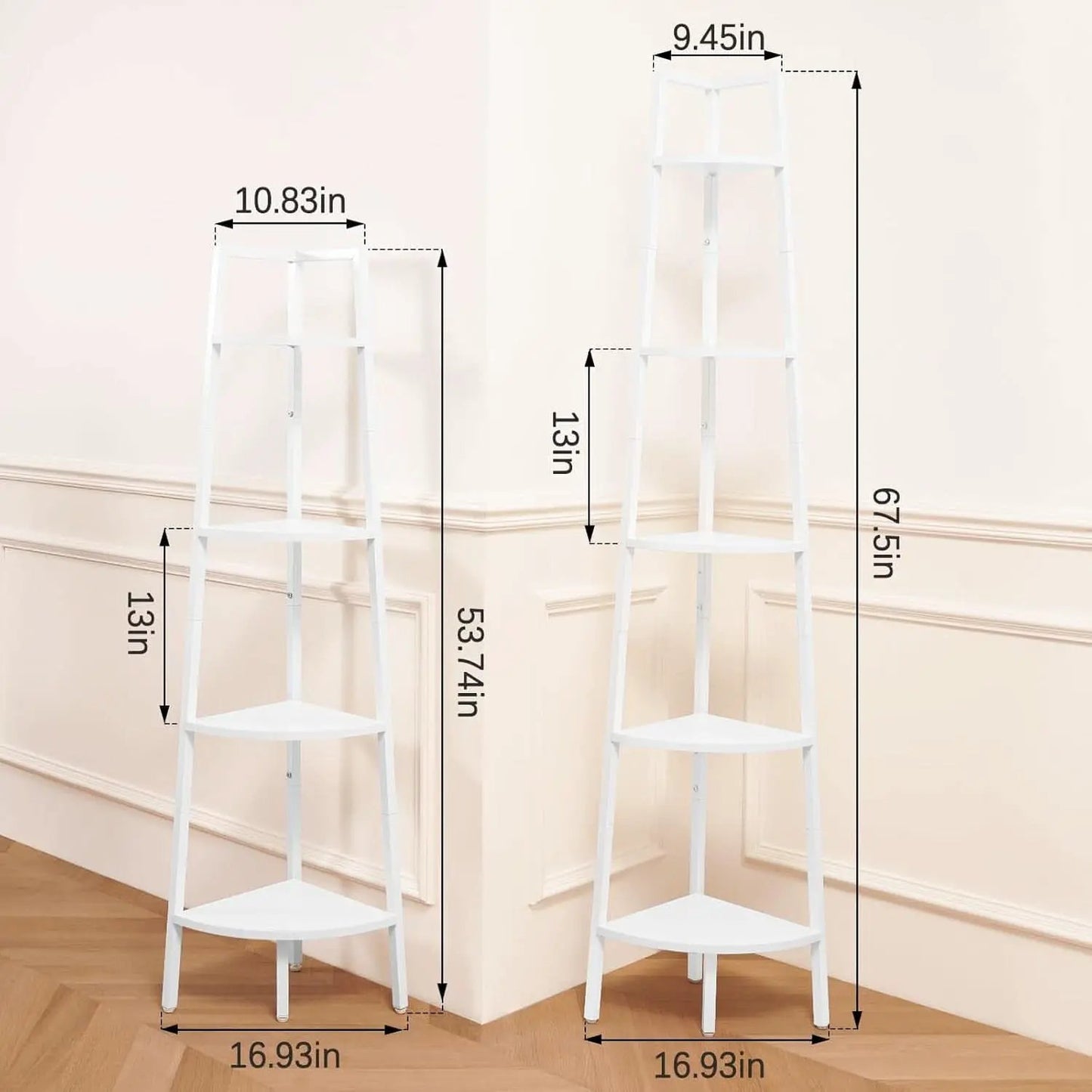 4 Tier Corner Shelf With Metal Frame Tall Bookshelf from PriceLows™