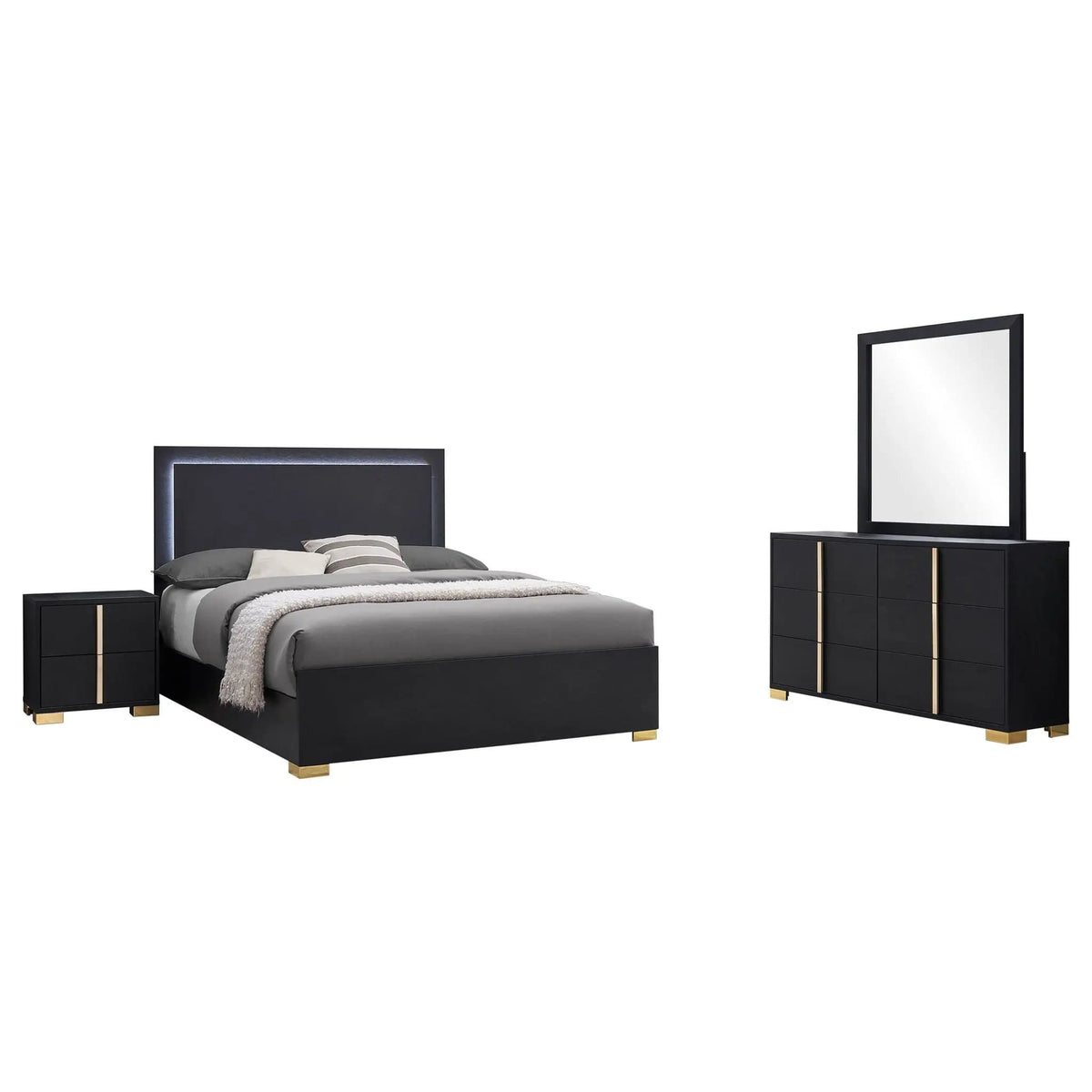 Marceline 4-piece Eastern King Bedroom Set | 4-Piece Set | Bedroom Furniture | Black