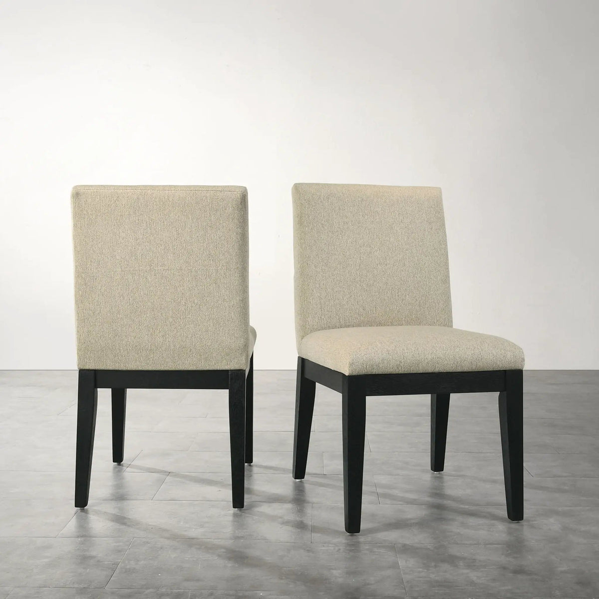 Roundhill Furniture Rocco Contemporary Solid Wood Dining Chairs (Set of 2) | 19 x 22 x 34 in | Solid Wood & Rubberwood | Beige
