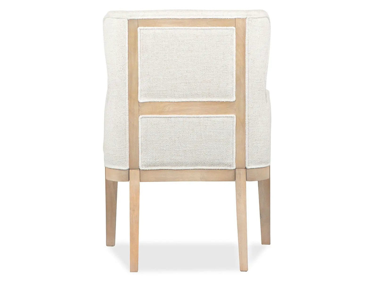 Somerset Dining Arm Chair With Upholstered Seat & Back (Set of 2) | 27.13 x 26.13 x 37.63 in | Oak Veneer & Fabric | Butternut and Omari Natural