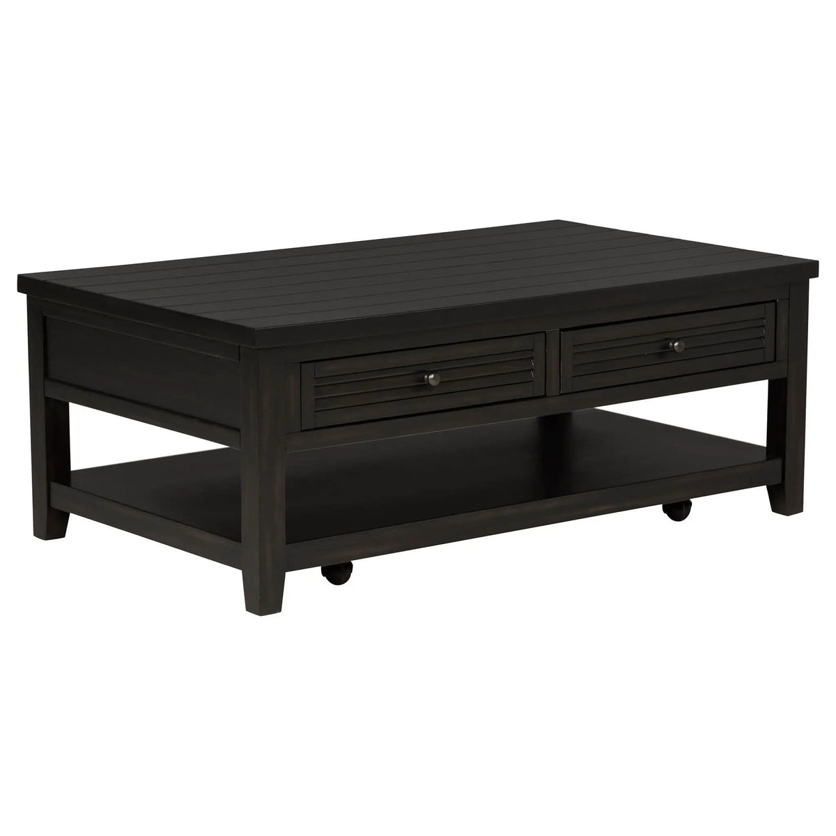 Concord 2-drawer Rectangular Coffee Table Distressed Java | 48 x 28.25 x 18.25 in | Solid Wood & Veneer | Living Room