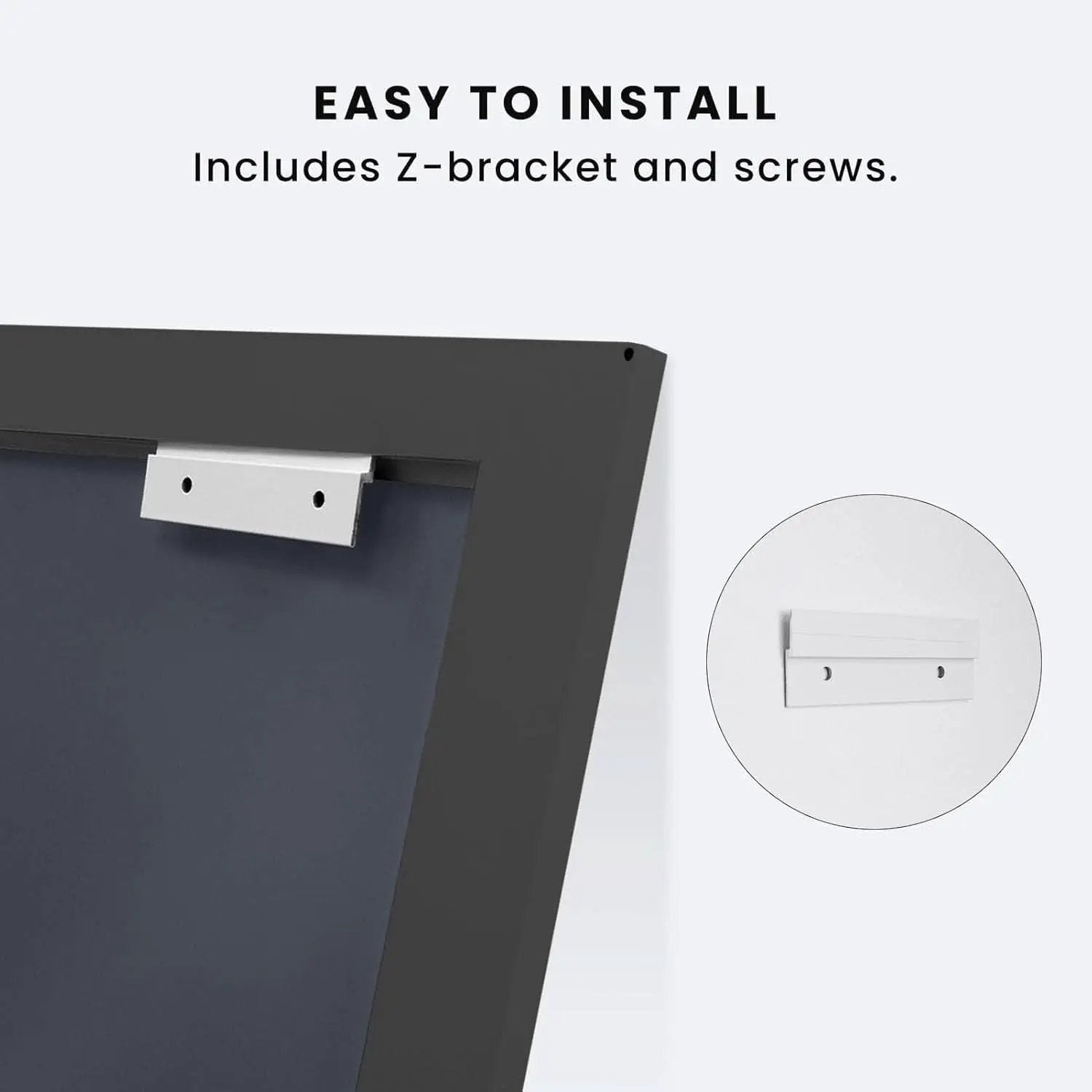 Black Bathroom Mirror 50x30 Inch Over Two Sinks Wall Mount from PriceLows™