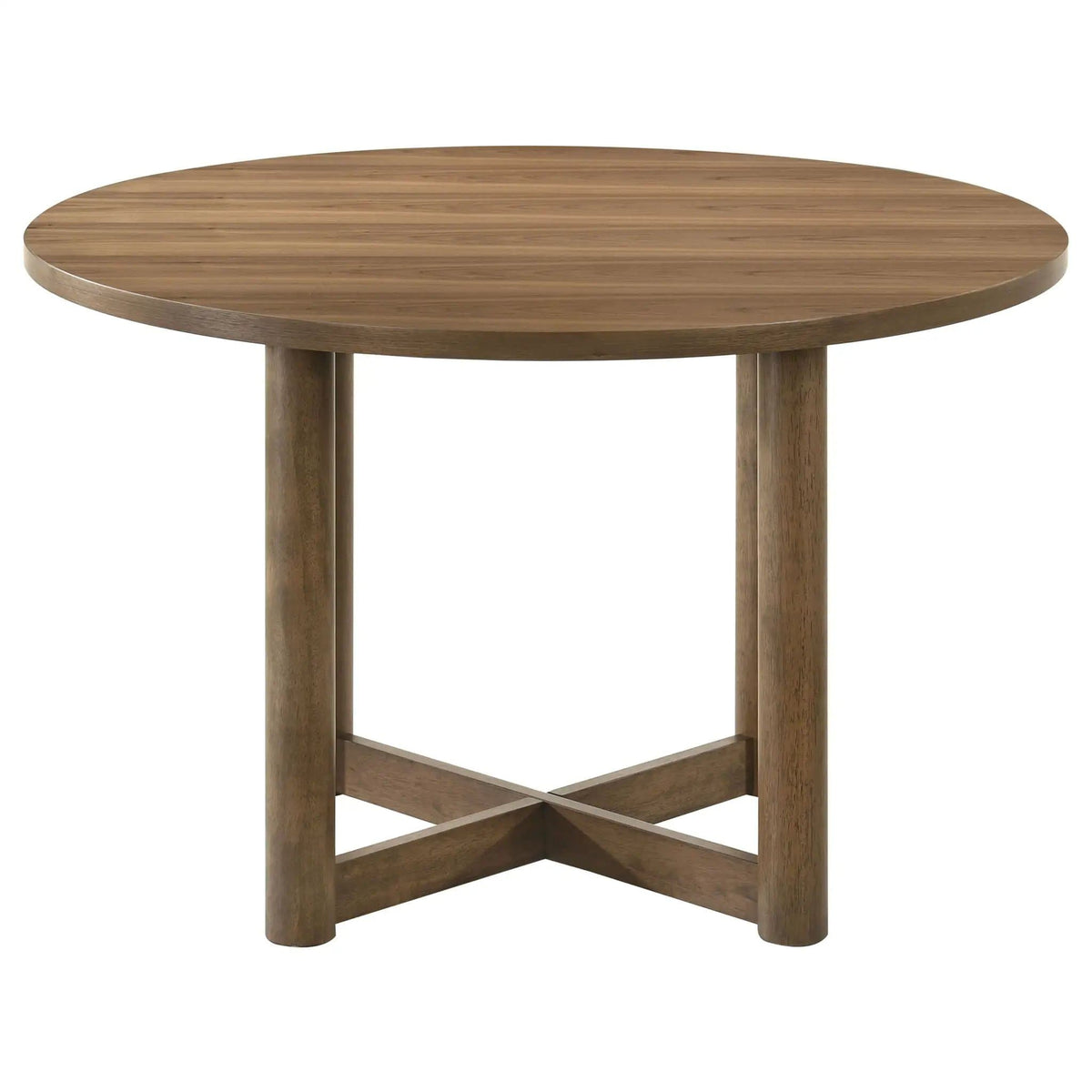 Crestmore 46-inch Round Wood Dining Table | 45.75 x 45.75 x 30 in | Walnut & Veneer | Walnut