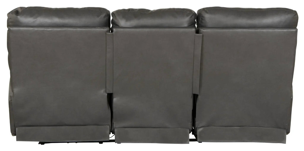 Power Reclining Sofa | Genuine Italian Leather | Lay Flat | Black Gunmetal
