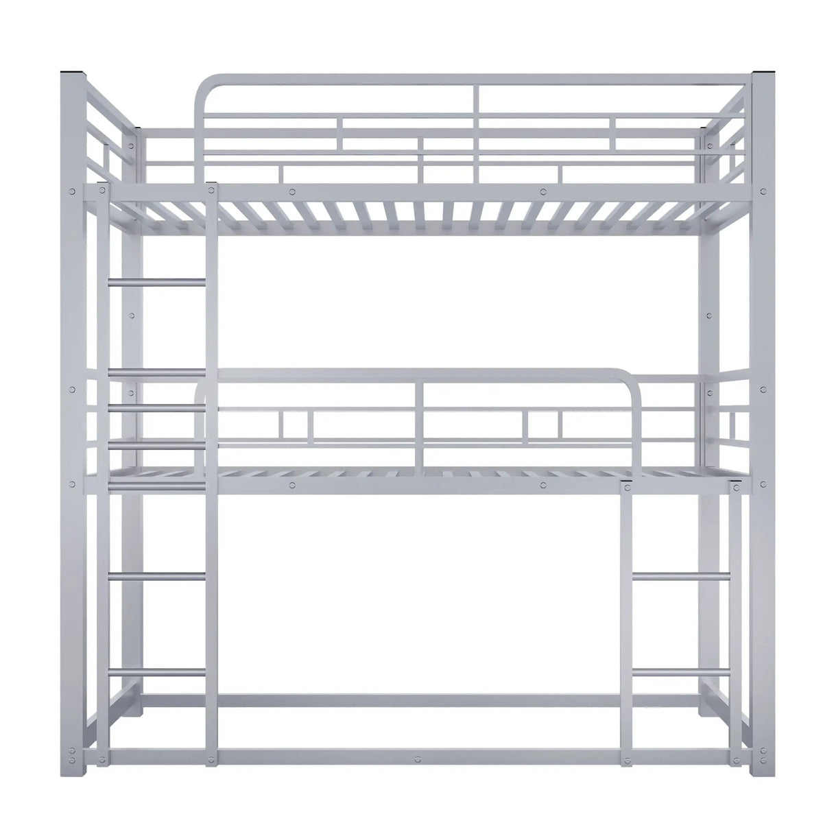 Triple Bunk Bed | Solid Metal Frame | Safety Guardrails | Space Saving