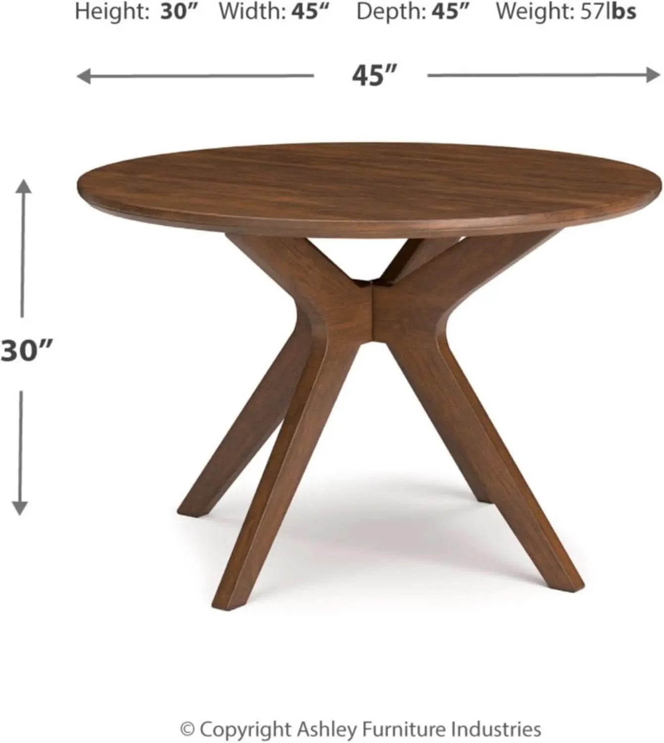 Traditional Round Dining Table Seats 4 Brown Finish from PriceLows™