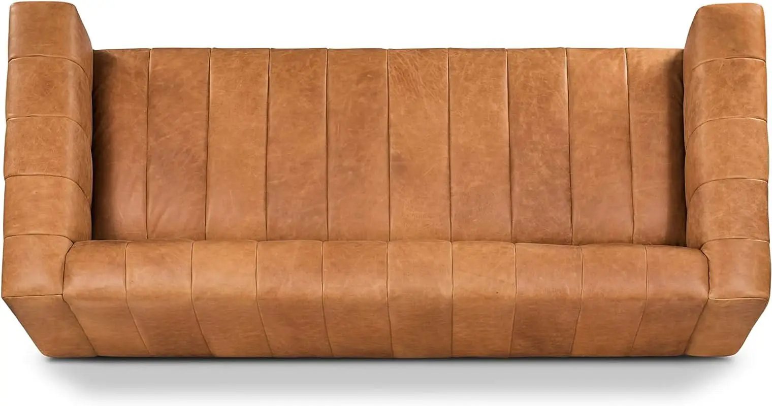 Canale 86 Inch Sofa Full Grain Italian Leather Cognac Tan from PriceLows™