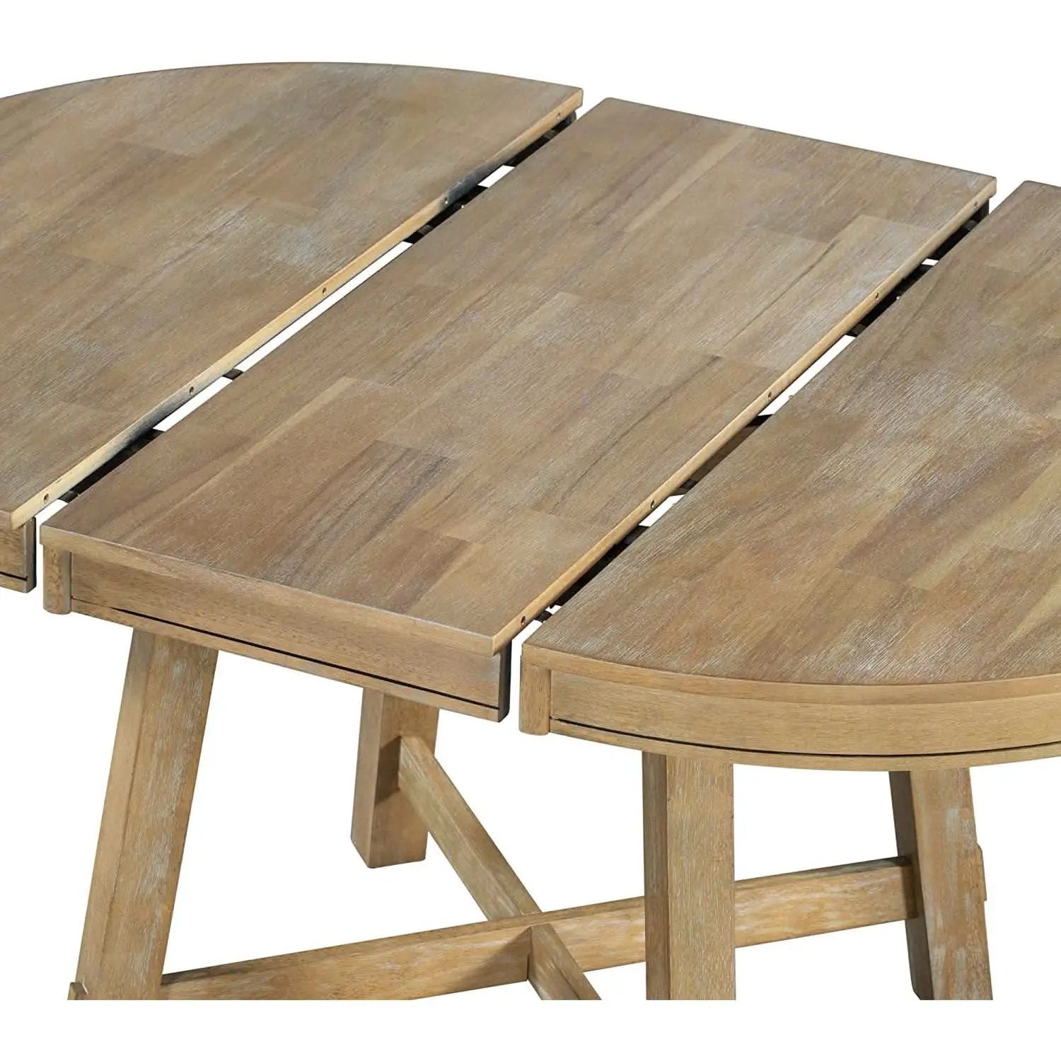 Extendable Round Wood Dining Table Farmhouse Style from PriceLows™