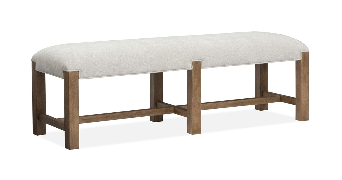 Plum Creek Bench | 2 Pieces | Oak Veneer & Fabric | Home