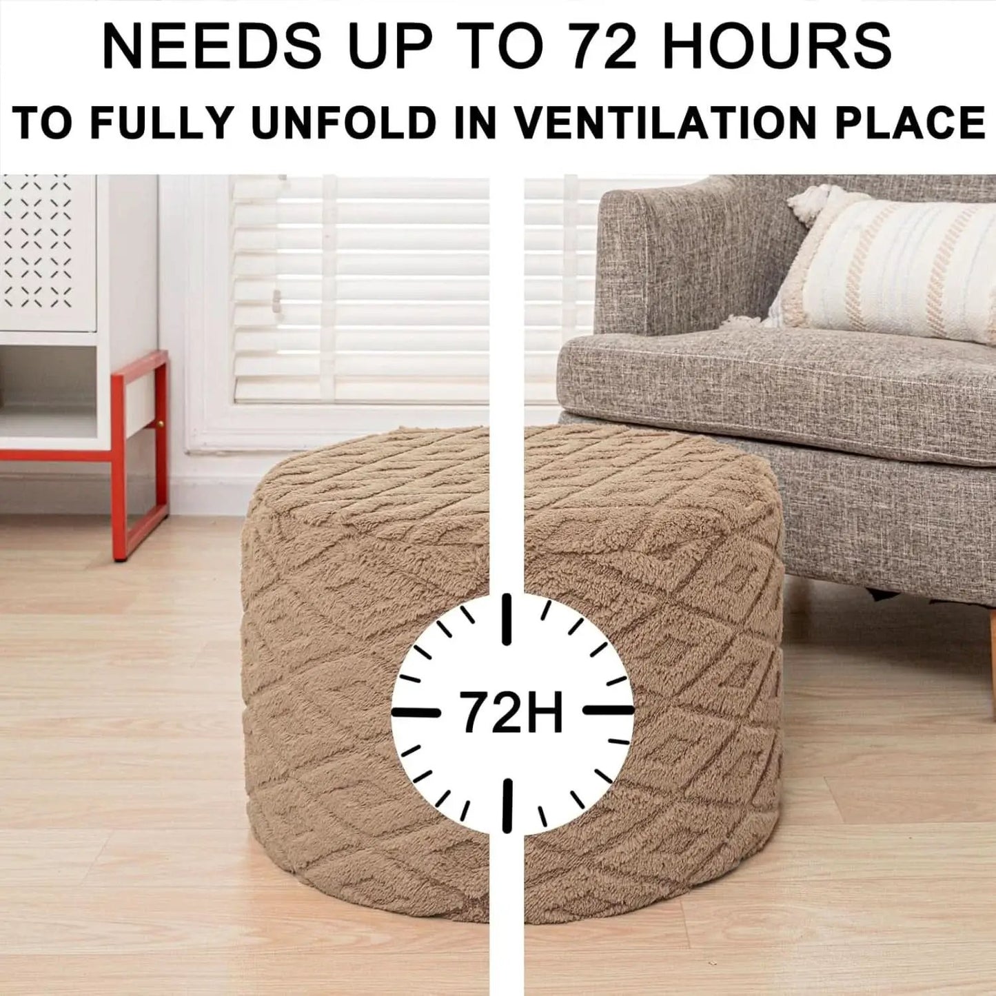 20x14 Inches Light Coffee Ultra Soft Foot Rest Ottoman from PriceLows™