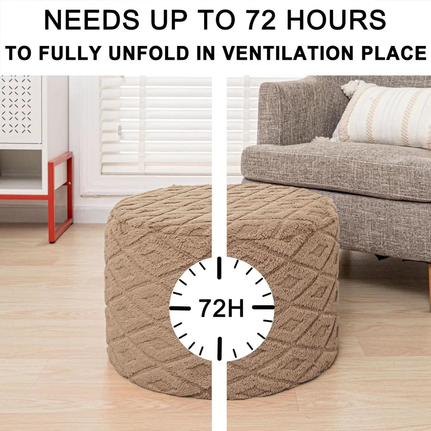 20x14 Inches Light Coffee Ultra Soft Foot Rest Ottoman from PriceLows™