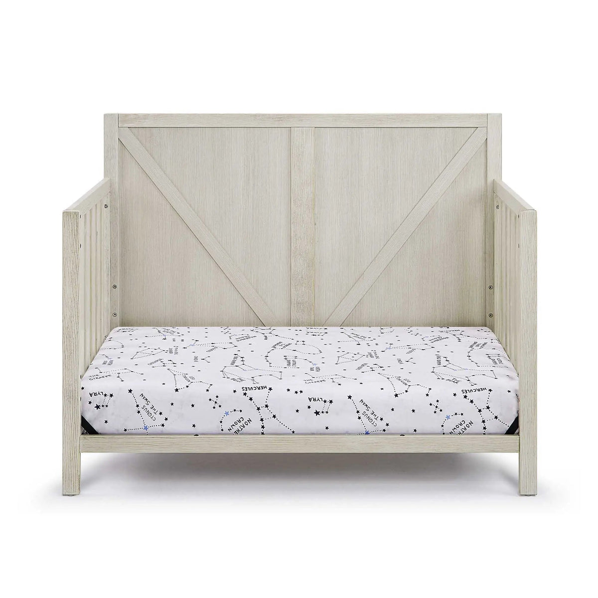 Barnside 4-In-1 Convertible Crib | Vintage Chestnut Finish | Toddler Bed And Full Bed | Adjustable Mattress Heights