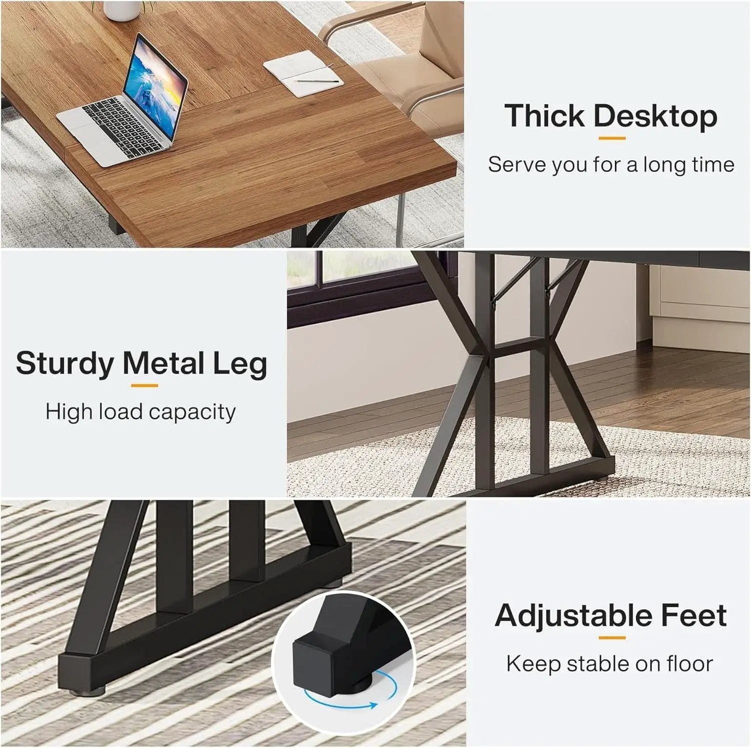 70.8 Inch Executive Desk Large Modern Home Office Desk from PriceLows™