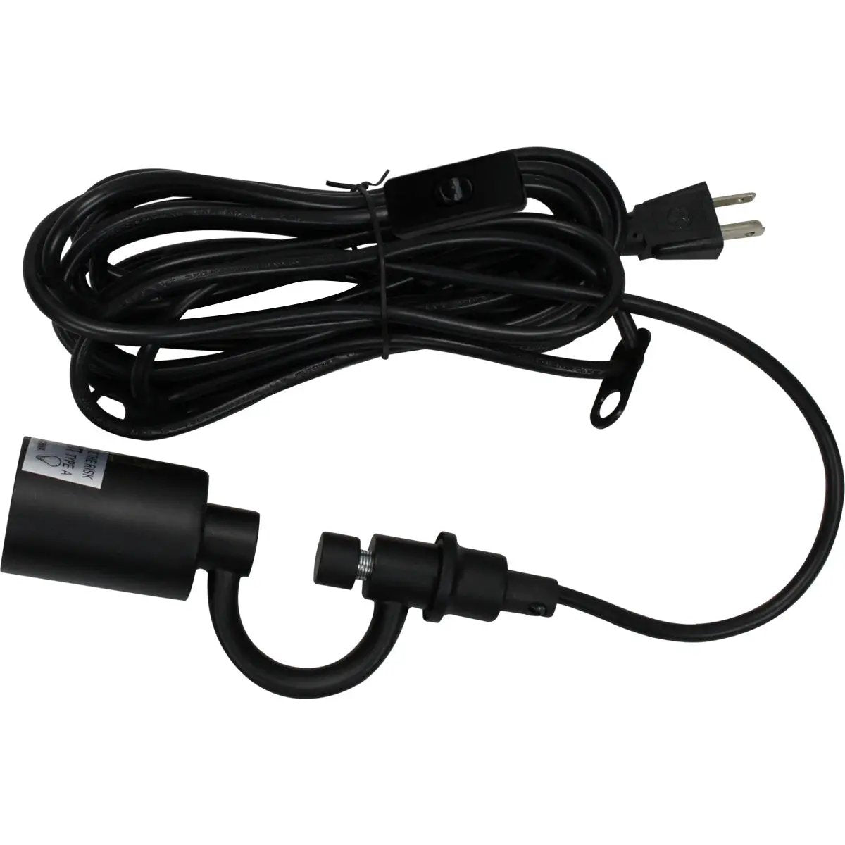 Swag Pendant Light | 16 Inch Linen Drum Shade | 17 Foot Cord | Black