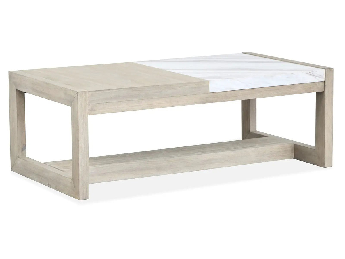 Preston Rectangular Cocktail End Table | Gallery Buff Finish | 25 Inch Width | Timeless Design